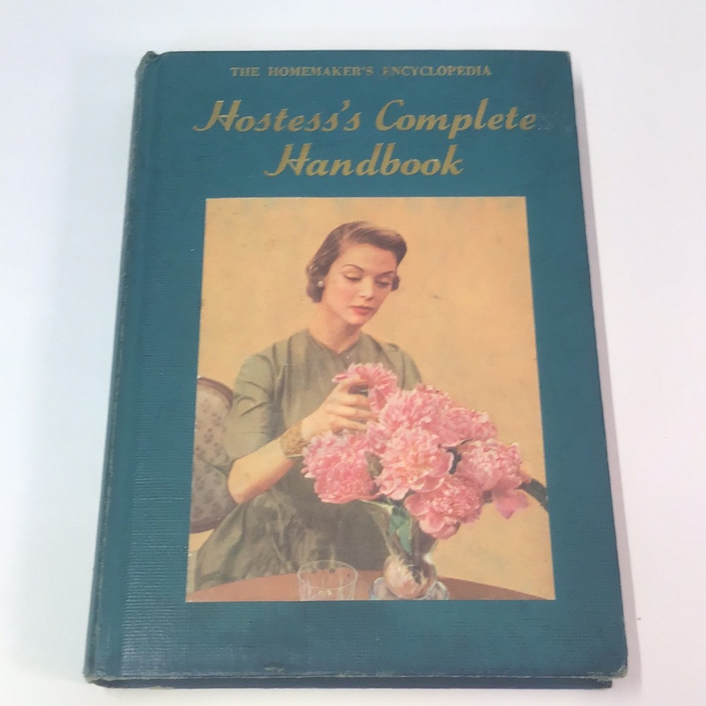 Hostess's Complete Handbook - Teal Cover 1952 vintage 50s guide (dirty cover)